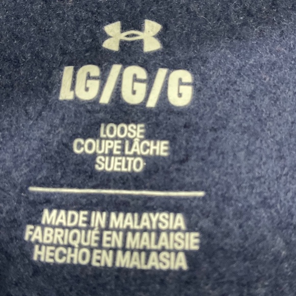 Under Armour  Rival Cb Fleece Top, Color Midnight Navy/Aurora Purple/Jellyfish - Picture 9 of 11